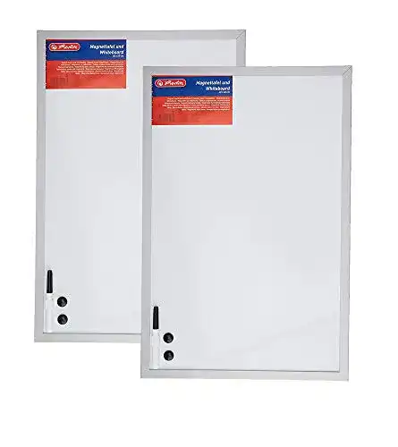 Herlitz Whiteboard 10524627 mit silbernem Holzrahmen und Zubehör