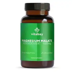 Magnesium Malat Tabletten von Vitabay hochdosiert und vegan