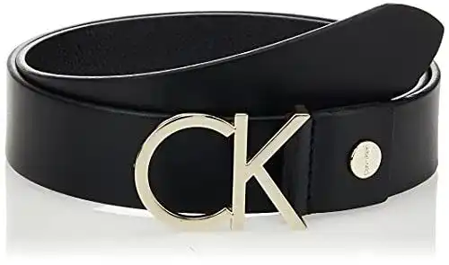 Calvin Klein Damen Gürtel mit CK Logo aus Leder, 80 cm