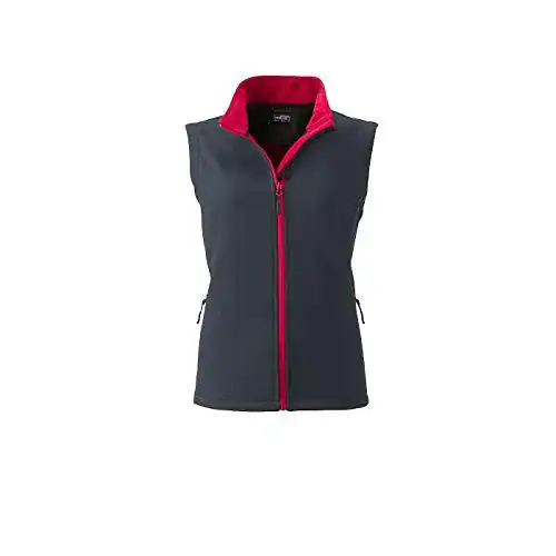 Softshell-Weste für Damen von James & Nicholson in Iron-Grey/Red