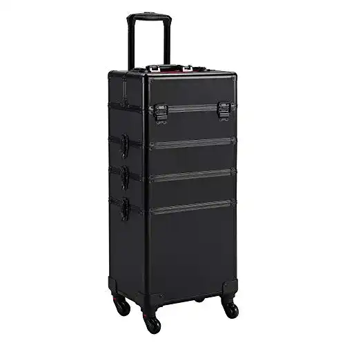 Schminkkoffer Yaheetech Aluminium Kosmetikkoffer für Beauty-Produkte