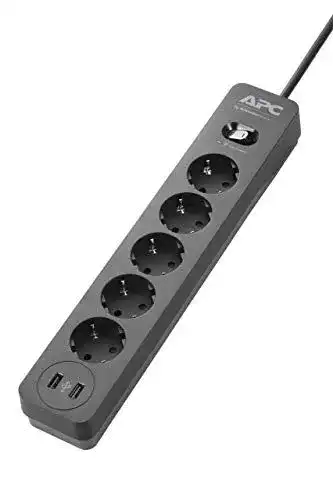 APC Steckdosenleiste mit Überspannungsschutz und USB-Ladeausgängen