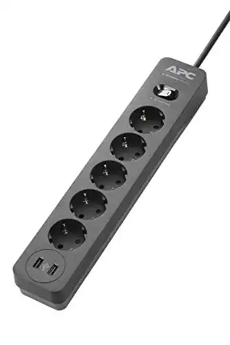 APC Steckdosenleiste mit Überspannungsschutz und USB-Ladeausgängen