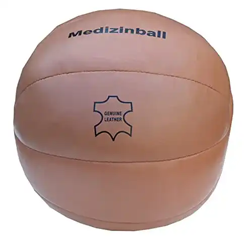 Medizinball Lisaro Premium aus Echtleder im Vintage-Design