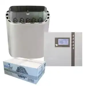 Saunaofen 9 kW Well Solutions Edelstahl Next mit Saunasteuerung Econ 4