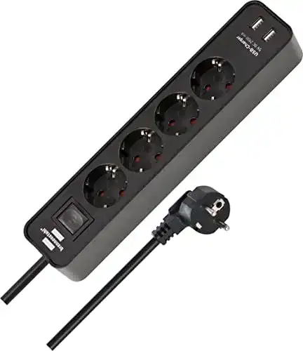 Steckdosenleiste mit USB von Brennenstuhl Ecolor 4-fach