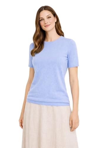 Kaschmir Pullover Damen State Cashmere kurzärmeliger Rundhals Pullover