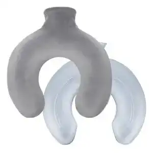 Nackenwärmflasche Kufl mit Fleece Bezug grau Wärmekissen für Nacken und Rücken