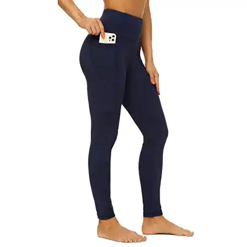 Amytis Damen Sport Leggings mit Hoher Taille und Taschen