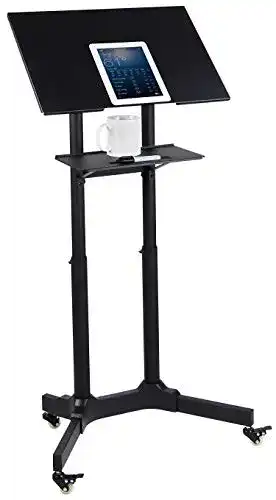 Mobiles Stehpult Mount-It! Tragbares Podium mit Rollen