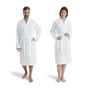 Bademantel Unisex Möve Homewear Kimono Waffelpiquée Größe M aus Baumwolle