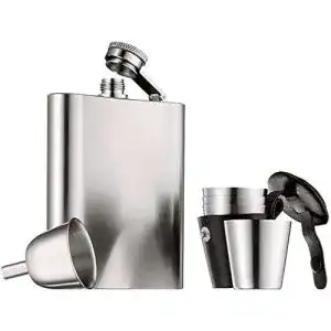 Flachmann Wmf Manhattan Edelstahl 6-teilig 200ml im Lederetui