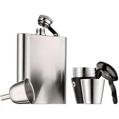 Flachmann Wmf Manhattan Edelstahl 6-teilig 200ml im Lederetui