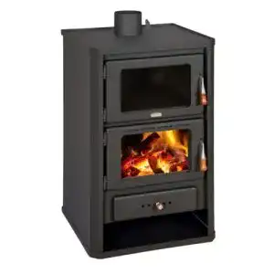 Prity Kaminofen mit Backofen 14 kW und Holzfach