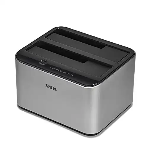 Festplatten-Dockingstation SSK aus Aluminium für HDD und SSD