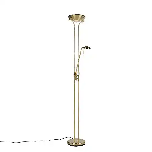 Dimmbar Stehlampe Qazqa – Moderne Standleuchte mit Leseleuchte