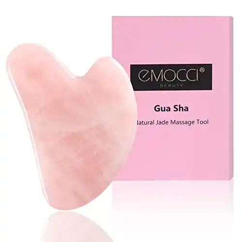 Gua Sha Rosenquarz Set für Gesichtsmassage und Hautpflege