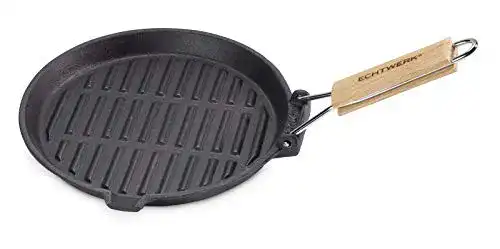 Grillpfanne Echtwerk EW-GE-1235 Gusseisen mit Grillstreifen