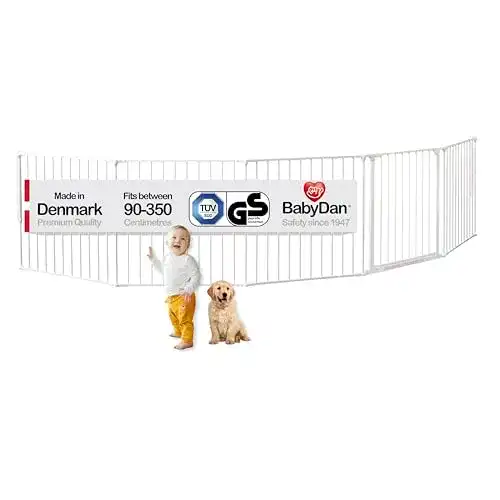 Kaminschutzgitter Babydan Flex XXL, 90-350 cm – Sicher und vielseitig