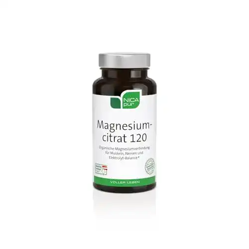 Magnesiumcitrat Nicapur 120 – 60 Kapseln mit 120 mg vegan