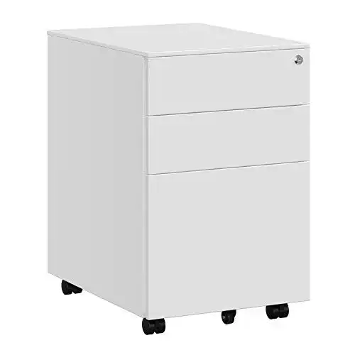 Rollcontainer für Schreibtisch mit 3 Schubladen von SONGMICS