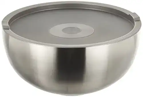 Thermoschüssel GSW 552301 mit Kunststoffdeckel aus Edelstahl, Silber