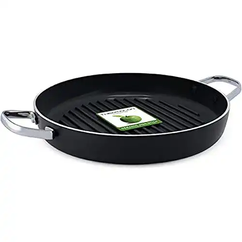 GreenPan Essentials Runde Grillpfanne 28 cm mit keramischer Antihaftbeschichtung