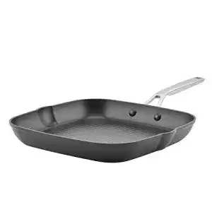 KitchenAid Grillpfanne mit Ausgießer, harteloxiert und antihaftbeschichtet