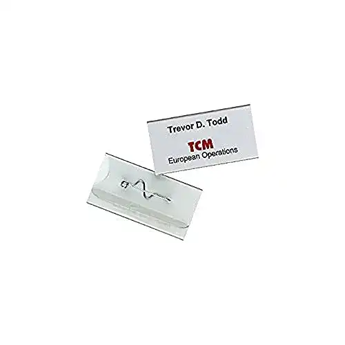 Namensschild Durable mit Wellennadel und verdeckter Spitze