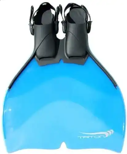 Monoflosse für Kinder – Verstellbare Schwimmflosse in Blau, Größe 34-38