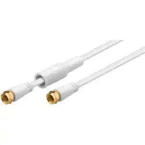 MANAX Antennenkabel 10 m SAT Koaxialkabel flach weiß