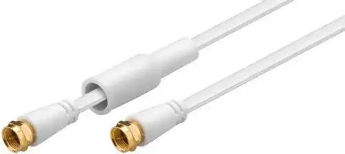 MANAX Antennenkabel 10 m SAT Koaxialkabel flach weiß