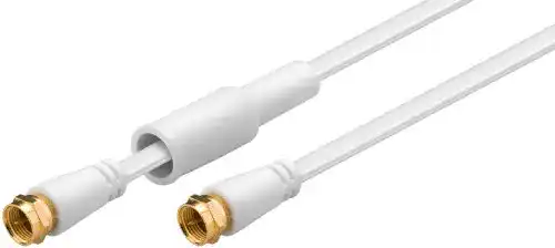 MANAX Antennenkabel 10 m SAT Koaxialkabel flach weiß