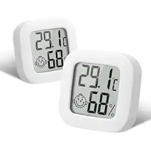 Flintronic Mini LCD Thermometer, 2 Stück Digital für Innenräume