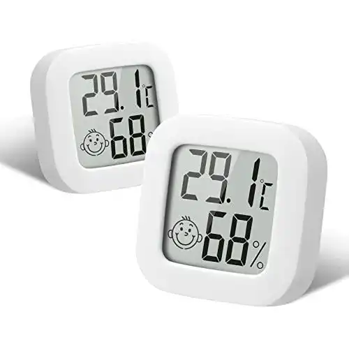 Flintronic Mini LCD Thermometer, 2 Stück Digital für Innenräume