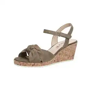 Caprice Damen Sandaletten 9-9-28713-26 Keilsandale in Cactus Suede, Größe 36