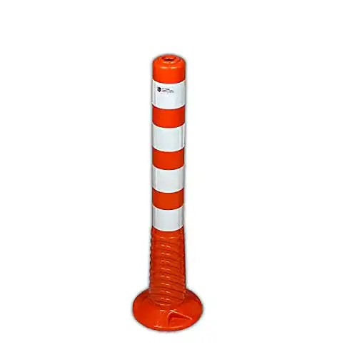 Absperrpfosten UvV-Flex Ecoline 75 cm orange mit Reflexstreifen