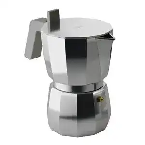Alessi Espressokocher DC06/6 aus Aluminium in Silber und Schwarz