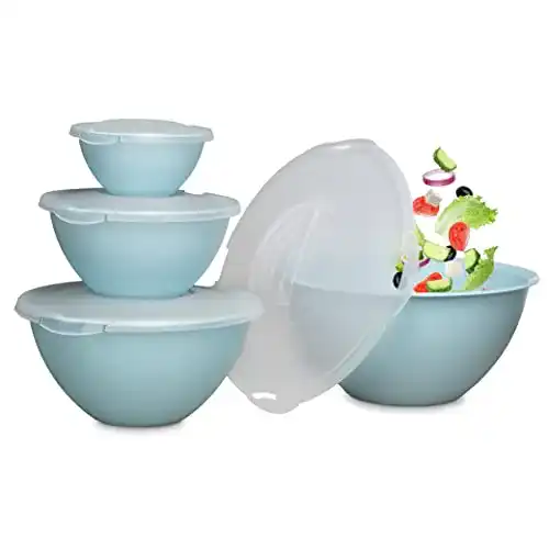 Hausfelder Salatschüssel Set aus Kunststoff, 8-teilig, BPA-frei