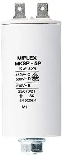Miflex Anlaufkondensator 10µF 450V für Motoren