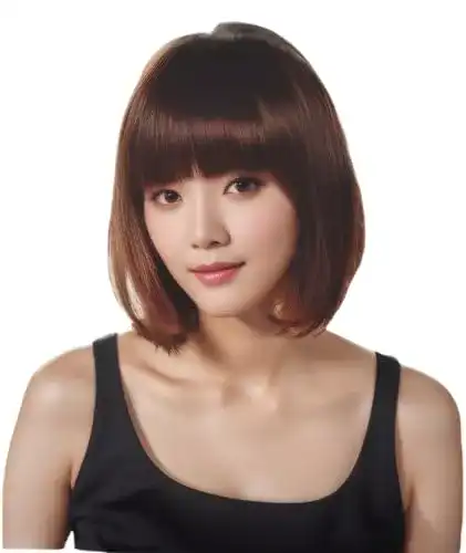 Perücke Prettyland Damen Braun und Schwarz Kurzhaar Bob