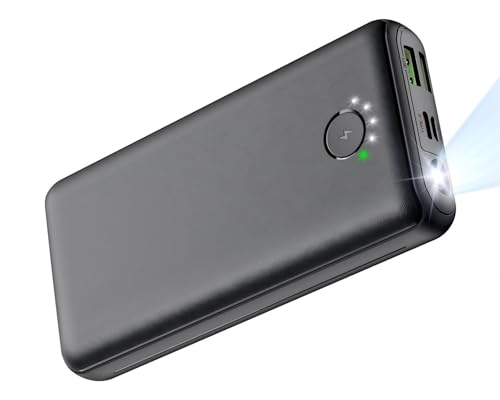 Jiga Wireless Powerbank 30000 mAh Externer Akku mit USB C und Taschenlampe