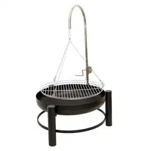 Schwenkgrill Lemodo Feuerschale mit Grillrost und Dreibein
