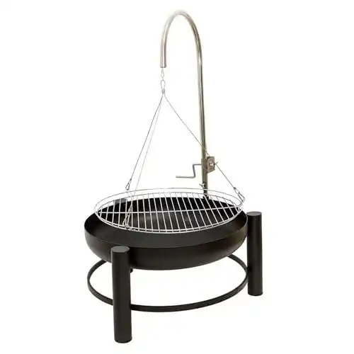 Schwenkgrill Lemodo Feuerschale mit Grillrost und Dreibein