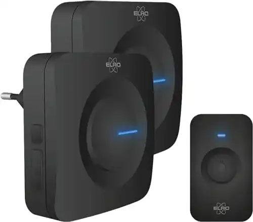 ELRO DB3000 Funk Türklingel Set mit tragbarem Empfänger und 300m Reichweite