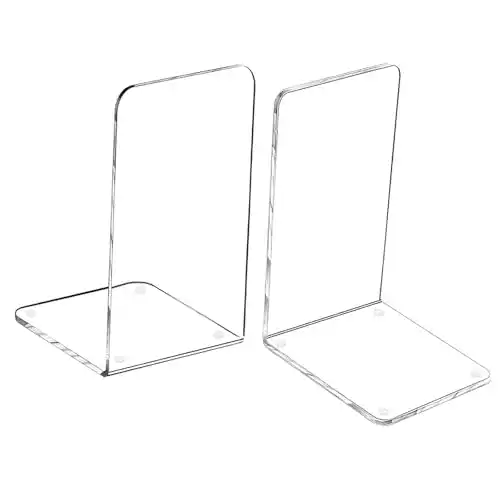 Buchstütze Merrynine aus transparentem Acryl mit rutschfester Auflage