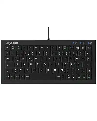 Mini-Tastatur KeySonic mit USB Kabel und SoftSkin Beschichtung
