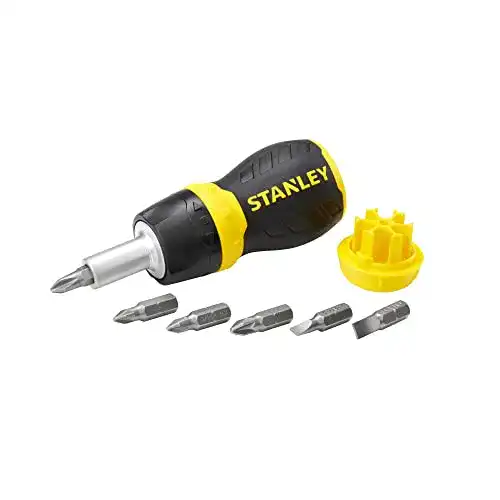 Stanley Ratschenschraubendreher Stubby mit Bits für präzises Schrauben