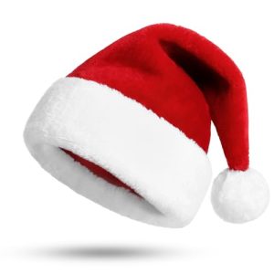 Weihnachtsmütze Konvinit Nikolausmütze für Erwachsene mit Plüschrand