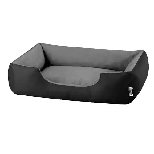 Hundebett für große Hunde BedDog LUPI in Schwarz-Grau